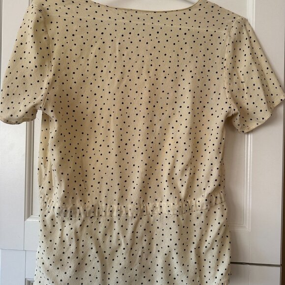 Frank & Oak Yellow Polka Dot Peplum Top - Picture 4 of 6